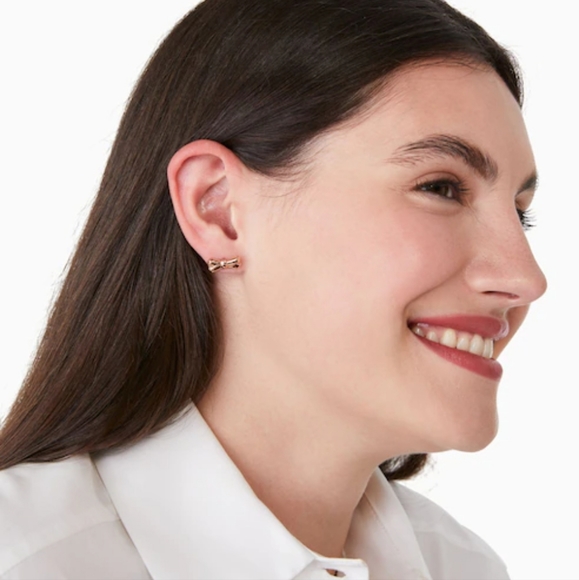 Kate ♠️ Rose Gold Double Bow Earrings - Picture 4 of 11